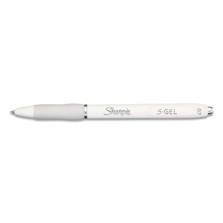 Sharpie S-Gel Fashion Barrel Gel Pen, Retractable, Medium 0.7 mm, Black Ink, Pearl White Barrel, PK12 PK 2126236